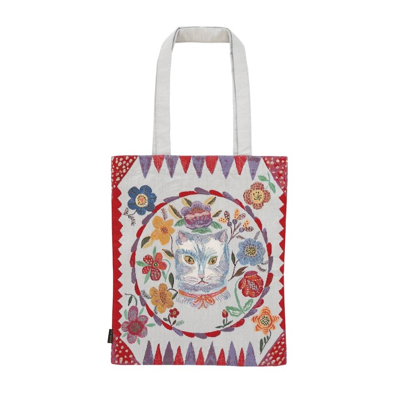 Nathalie Lete ナタリーレテ Rectangle tote bag Blue cat